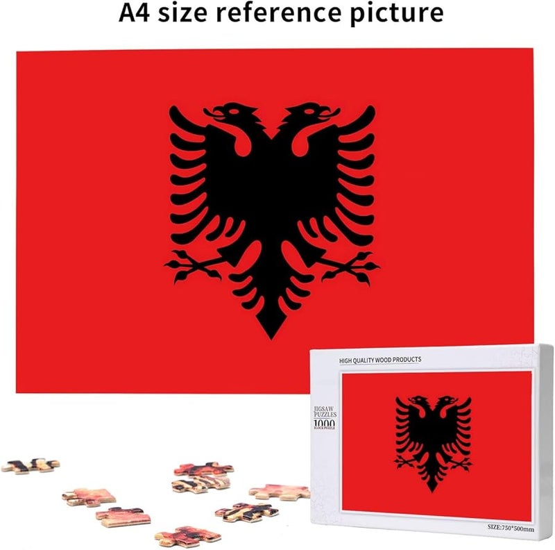 لغز علم ألبانيا 1000 قطعة للكبار ديكور المنزل 29.5 × 19.7 بوصة - Image 5